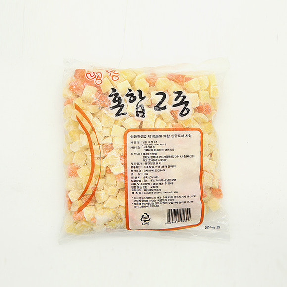 냉동야채 카레짜장용 2종 야채믹스 1kg