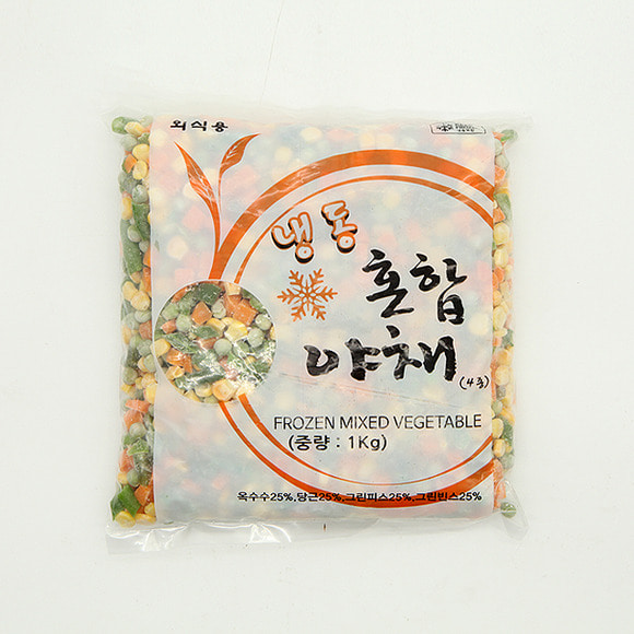 그린무역 냉동 야채믹스 4종(외식용) 1kg